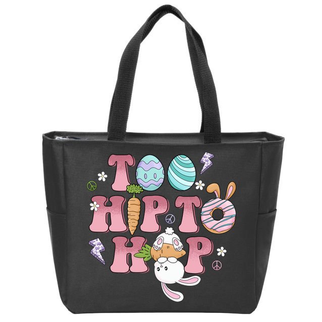 Too Hip To Hop Cute Easter Bunny Holiday Zip Tote Bag