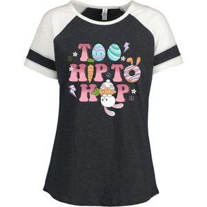 Too Hip To Hop Cute Easter Bunny Holiday Enza Ladies Jersey Colorblock Tee