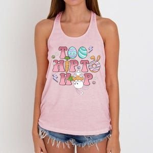 Too Hip To Hop Cute Easter Bunny Holiday Women's Knotted Racerback Tank