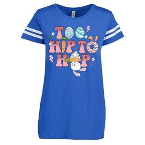 Too Hip To Hop Cute Easter Bunny Holiday Enza Ladies Jersey Football T-Shirt