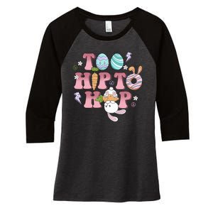 Too Hip To Hop Cute Easter Bunny Holiday Women's Tri-Blend 3/4-Sleeve Raglan Shirt