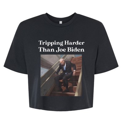 Tripping Harder Than Joe Biden Bella+Canvas Jersey Crop Tee