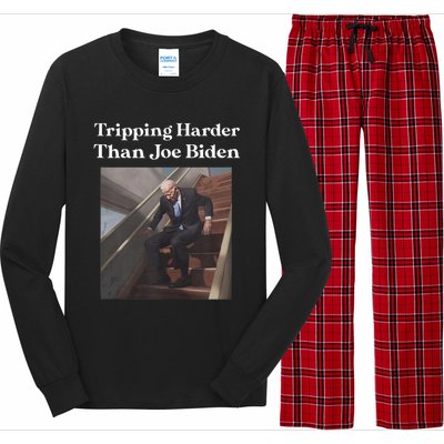 Tripping Harder Than Joe Biden Long Sleeve Pajama Set