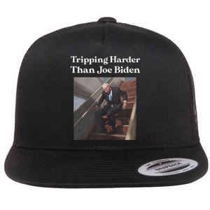 Tripping Harder Than Joe Biden Flat Bill Trucker Hat