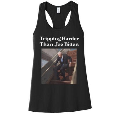 Tripping Harder Than Joe Biden Women's Racerback Tank