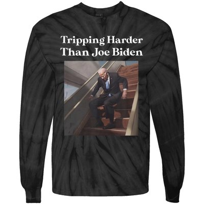 Tripping Harder Than Joe Biden Tie-Dye Long Sleeve Shirt