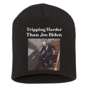 Tripping Harder Than Joe Biden Short Acrylic Beanie