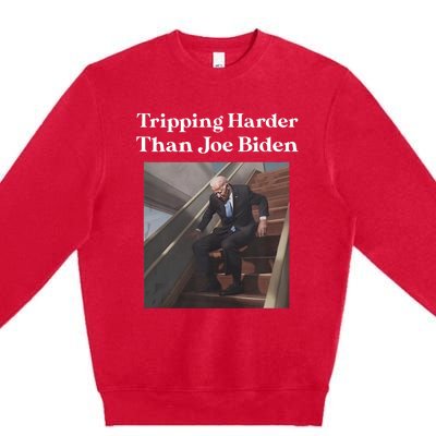 Tripping Harder Than Joe Biden Premium Crewneck Sweatshirt