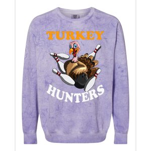 Turkey Hunters Turkey Thanksgiving Bowling Bahn Bowling Colorblast Crewneck Sweatshirt