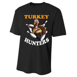 Turkey Hunters Turkey Thanksgiving Bowling Bahn Bowling Performance Sprint T-Shirt