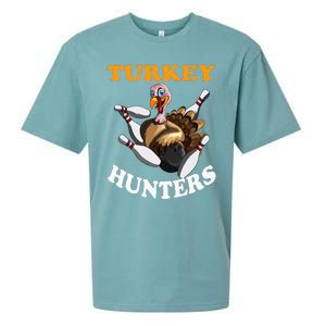 Turkey Hunters Turkey Thanksgiving Bowling Bahn Bowling Sueded Cloud Jersey T-Shirt