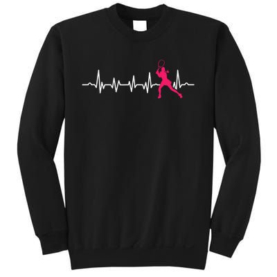 Tennis Heartbeat Tennis Player Coach Sport Lover Racket Sweatshirt