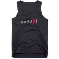 Tennis Heartbeat Tennis Player Coach Sport Lover Racket Tank Top