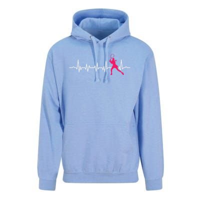 Tennis Heartbeat Tennis Player Coach Sport Lover Racket Unisex Surf Hoodie