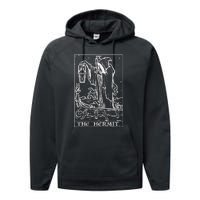 The Hermit Tarot Card Performance Fleece Hoodie