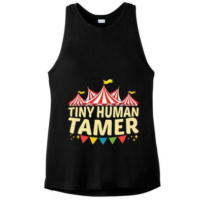 Tiny Human Tamer Funny Aesthetic Circus Art Carnival Ladies PosiCharge Tri-Blend Wicking Tank