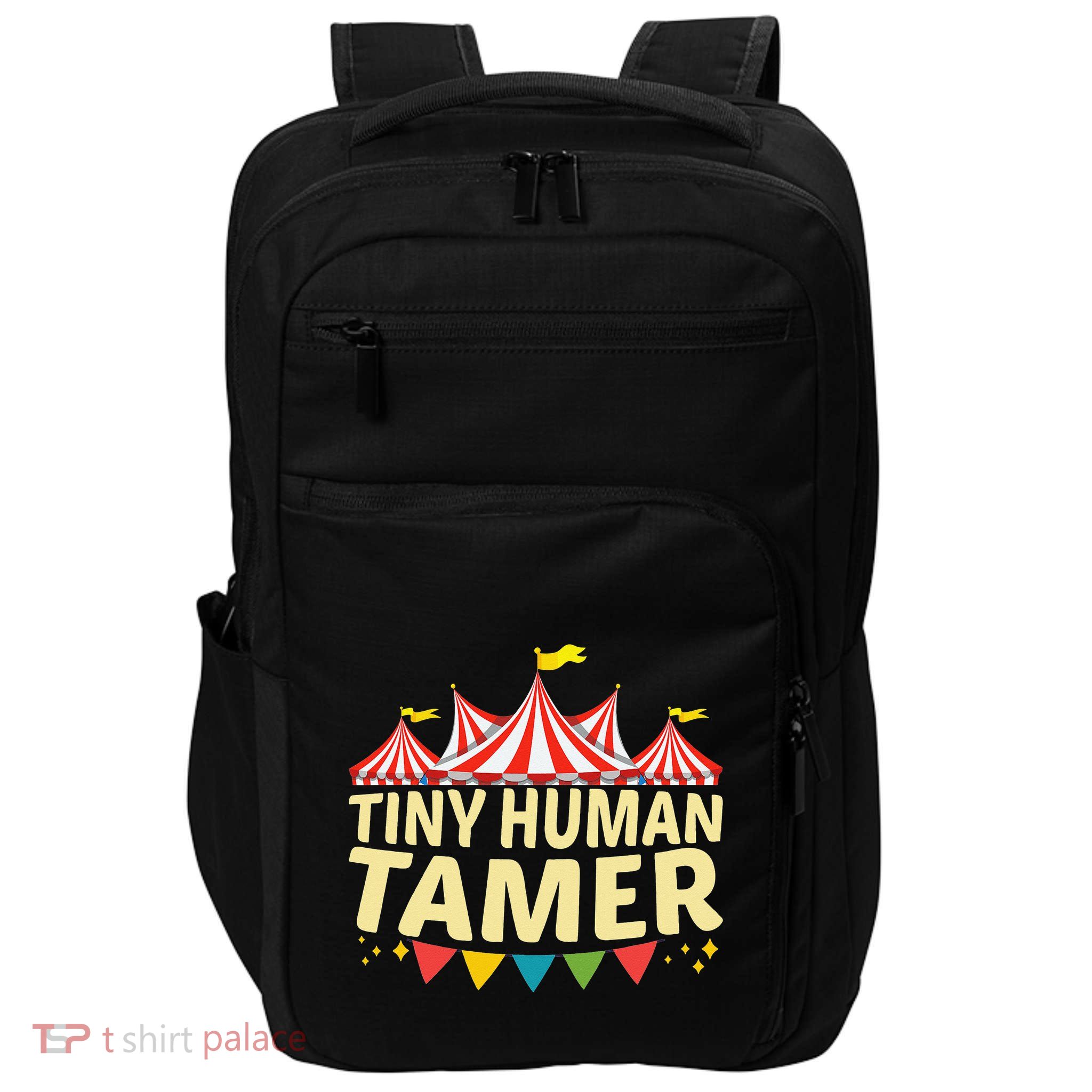 Tiny Human Tamer Funny Aesthetic Circus Art Carnival Impact Tech Backpack