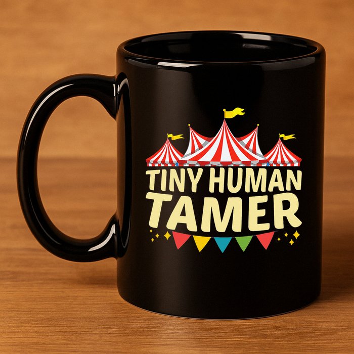 Tiny Human Tamer Funny Aesthetic Circus Art Carnival 11oz C Handle Ceramic Mug