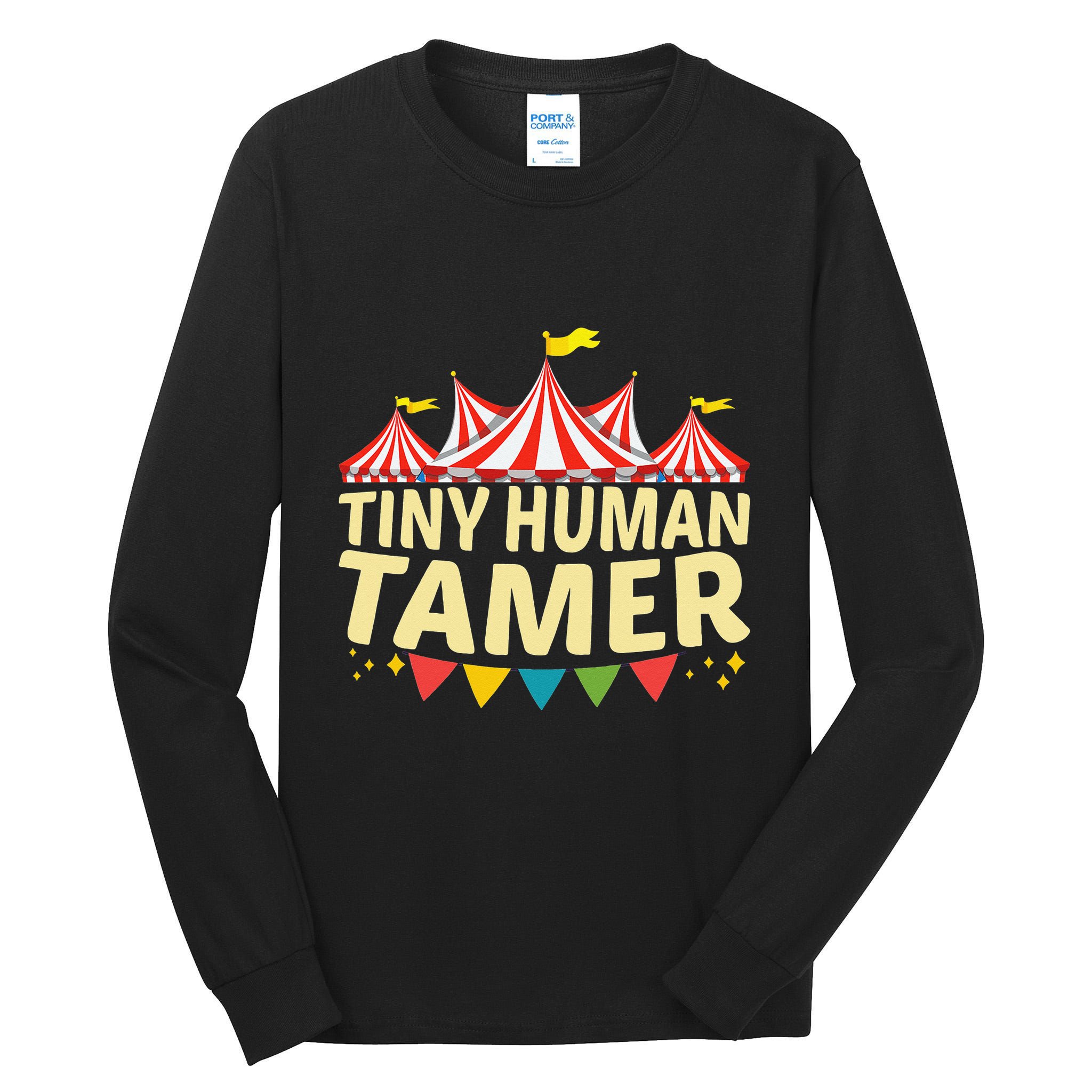 Tiny Human Tamer Funny Aesthetic Circus Art Carnival Tall Long Sleeve T-Shirt