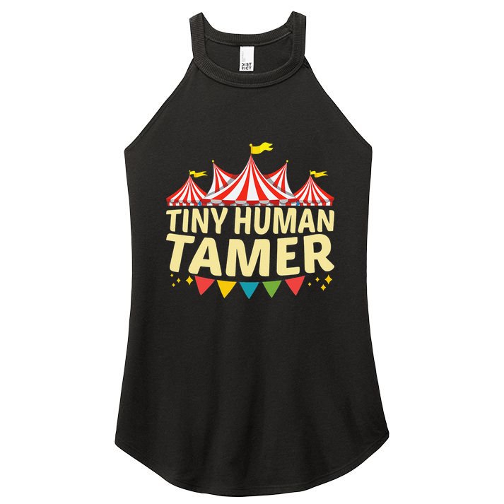 Tiny Human Tamer Funny Aesthetic Circus Art Carnival Women's Perfect Tri Rocker Tank