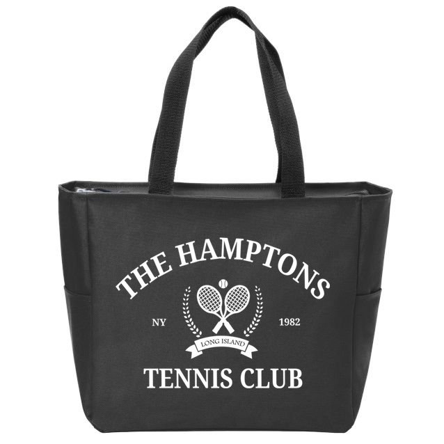 The Hamptons Tennis Club Vintage Style Aesthetic Crewneck Zip Tote Bag
