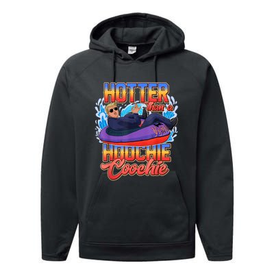 Trump Hotter Than A Hoochie Coochie Funny Performance Fleece Hoodie