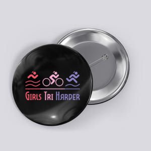 Tri Harder Triathlete Triathlon Marathoner Athlete Button