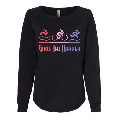 Tri Harder Triathlete Triathlon Marathoner Athlete Womens California Wash Sweatshirt