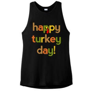 Thanksgiving Happy Turkey Day Fall Thankful Great Gift Ladies PosiCharge Tri-Blend Wicking Tank