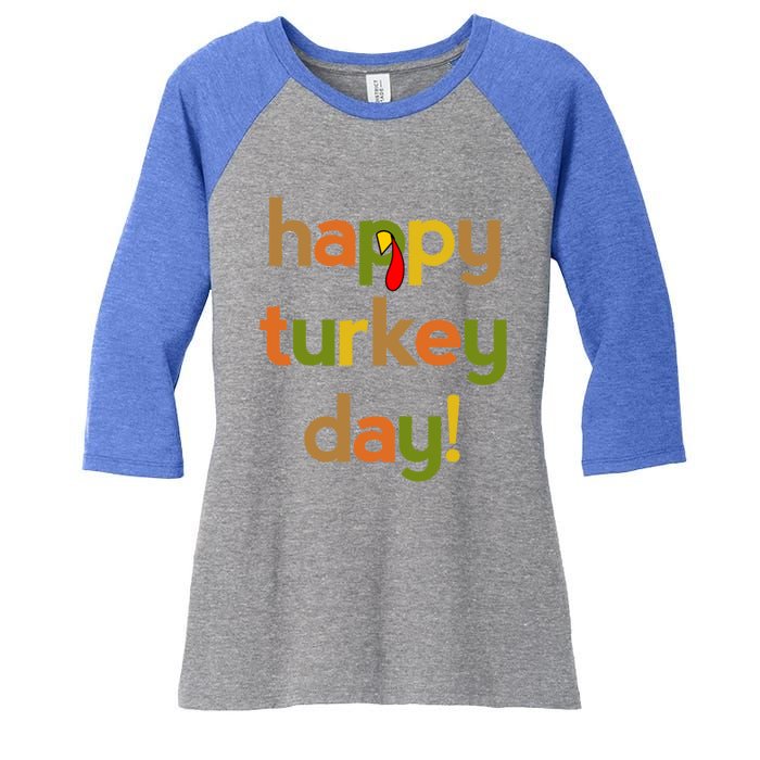 Thanksgiving Happy Turkey Day Fall Thankful Great Gift Women's Tri-Blend 3/4-Sleeve Raglan Shirt