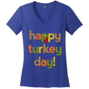 Thanksgiving Happy Turkey Day Fall Thankful Great Gift Women's V-Neck T-Shirt