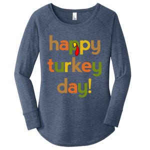 Thanksgiving Happy Turkey Day Fall Thankful Great Gift Women's Perfect Tri Tunic Long Sleeve Shirt