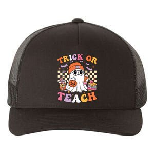 Teacher Halloween Trick Or Teach Cute Ghost Coffee Pumpkins Yupoong Adult 5-Panel Trucker Hat