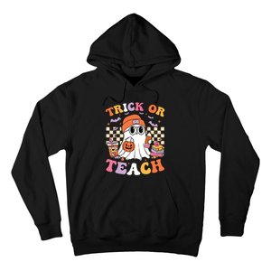 Teacher Halloween Trick Or Teach Cute Ghost Coffee Pumpkins Hoodie