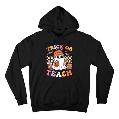 Teacher Halloween Trick Or Teach Cute Ghost Coffee Pumpkins Hoodie