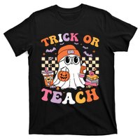 Teacher Halloween Trick Or Teach Cute Ghost Coffee Pumpkins T-Shirt