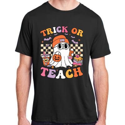 Teacher Halloween Trick Or Teach Cute Ghost Coffee Pumpkins Adult ChromaSoft Performance T-Shirt