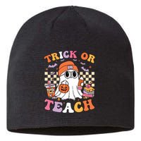 Teacher Halloween Trick Or Teach Cute Ghost Coffee Pumpkins Sustainable Beanie