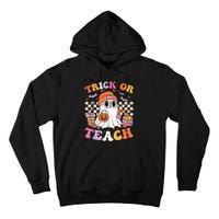 Teacher Halloween Trick Or Teach Cute Ghost Coffee Pumpkins Tall Hoodie