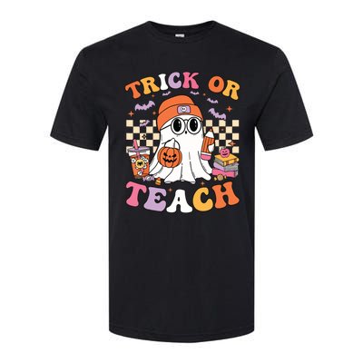 Teacher Halloween Trick Or Teach Cute Ghost Coffee Pumpkins Softstyle CVC T-Shirt