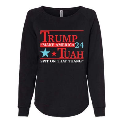 Trump Hawk Tuah Funny Viral Humor Meme Video Womens California Wash Sweatshirt