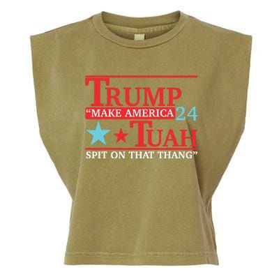 Trump Hawk Tuah Funny Viral Humor Meme Video Garment-Dyed Women's Muscle Tee