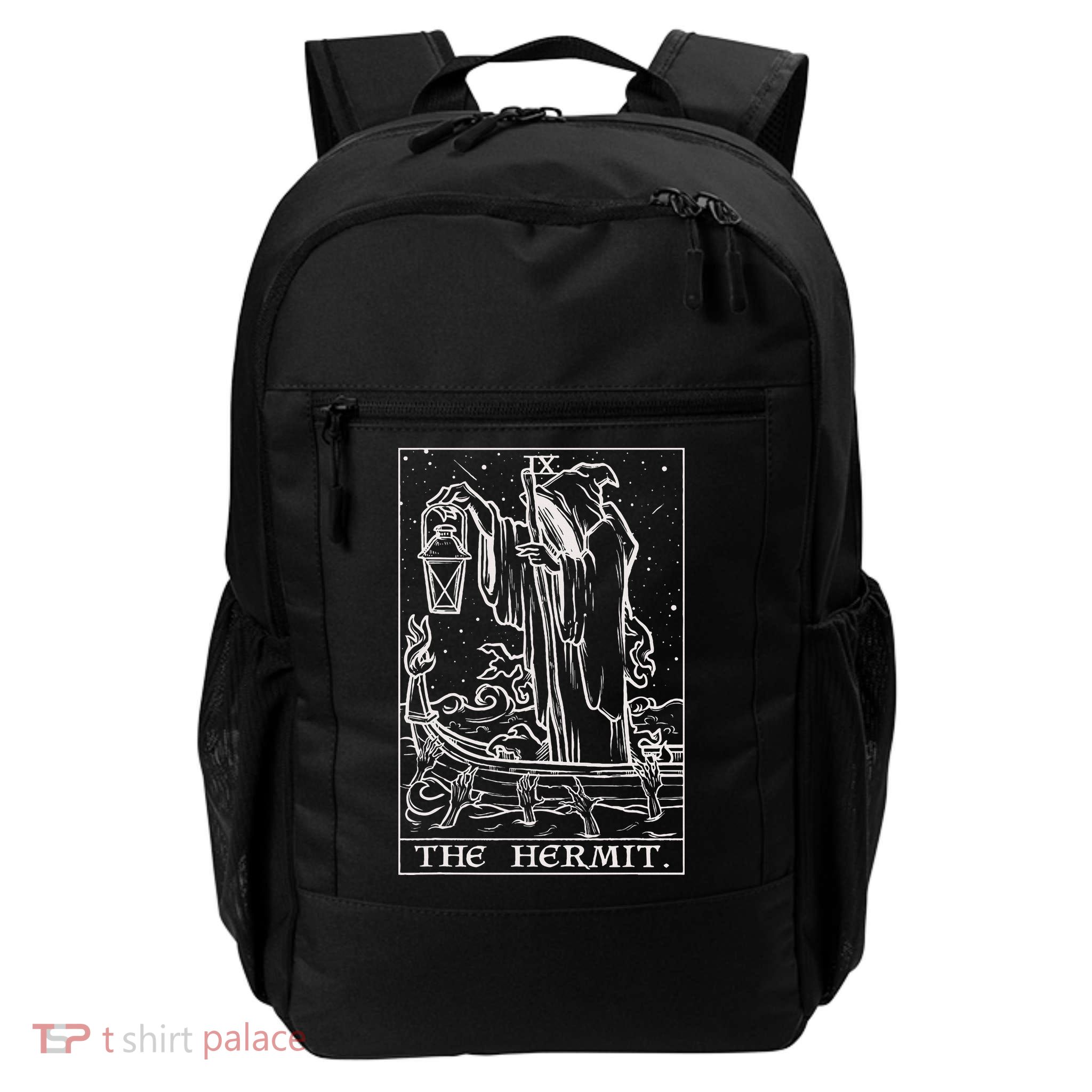 The Hermit Tarot Card Gothic Halloween Grim Reaper Daily Commute Backpack