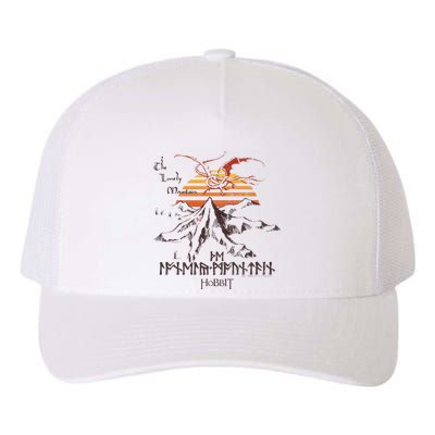 The Hobbit The Lonely Mountain Dragon Sunset Yupoong Adult 5-Panel Trucker Hat