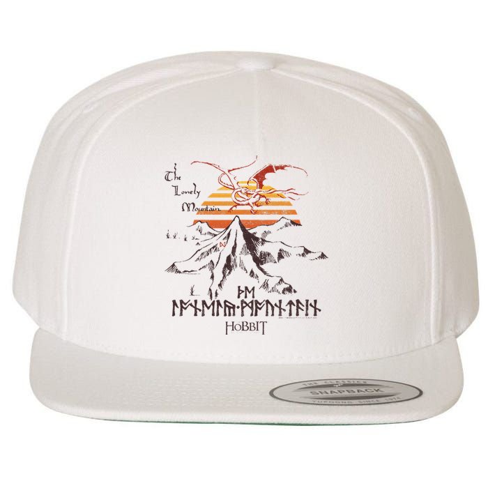 The Hobbit The Lonely Mountain Dragon Sunset Wool Snapback Cap