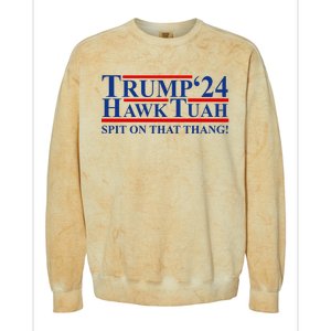 Trump Hawk Tuah 24 Spit On That Thang Colorblast Crewneck Sweatshirt