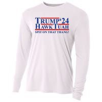 Trump Hawk Tuah 24 Spit On That Thang Cooling Performance Long Sleeve Crew