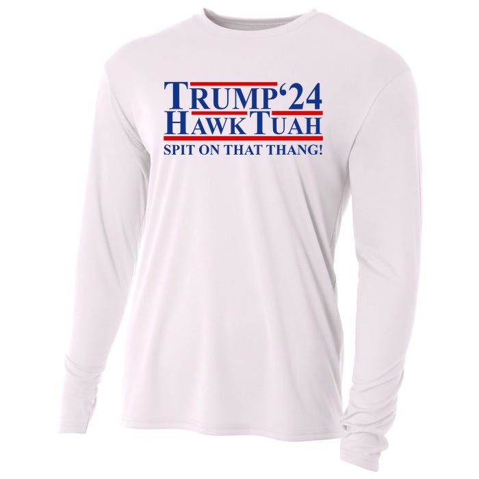 Trump Hawk Tuah 24 Spit On That Thang Cooling Performance Long Sleeve Crew