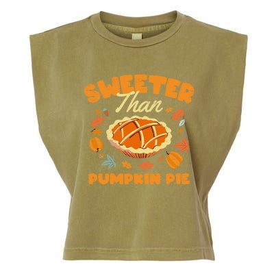 Turkey Halloween Thanksgiving Sweeter Than Pumpkin Pie Gift Garment-Dyed Women's Muscle Tee