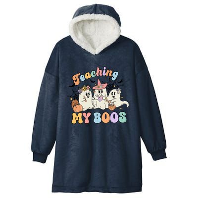 Teacher Halloween Teaching My Boos Ghost Funny Hooded Wearable Blanket